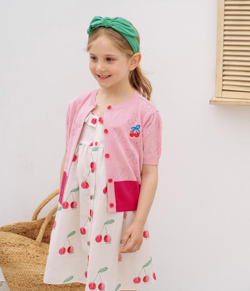 Summer 2025 Trendy Cartoon Print Girls' Short Sleeve Dress - In Stock