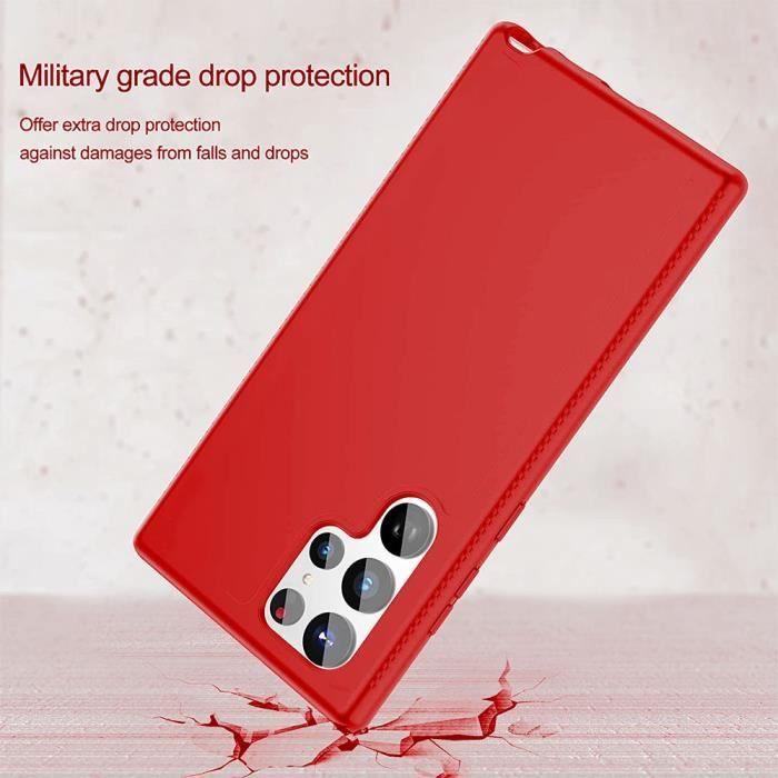 Protective Case - BOOLING - for Samsung Galaxy S22 Ultra - Red - Shockproof - Scratch-Resistant