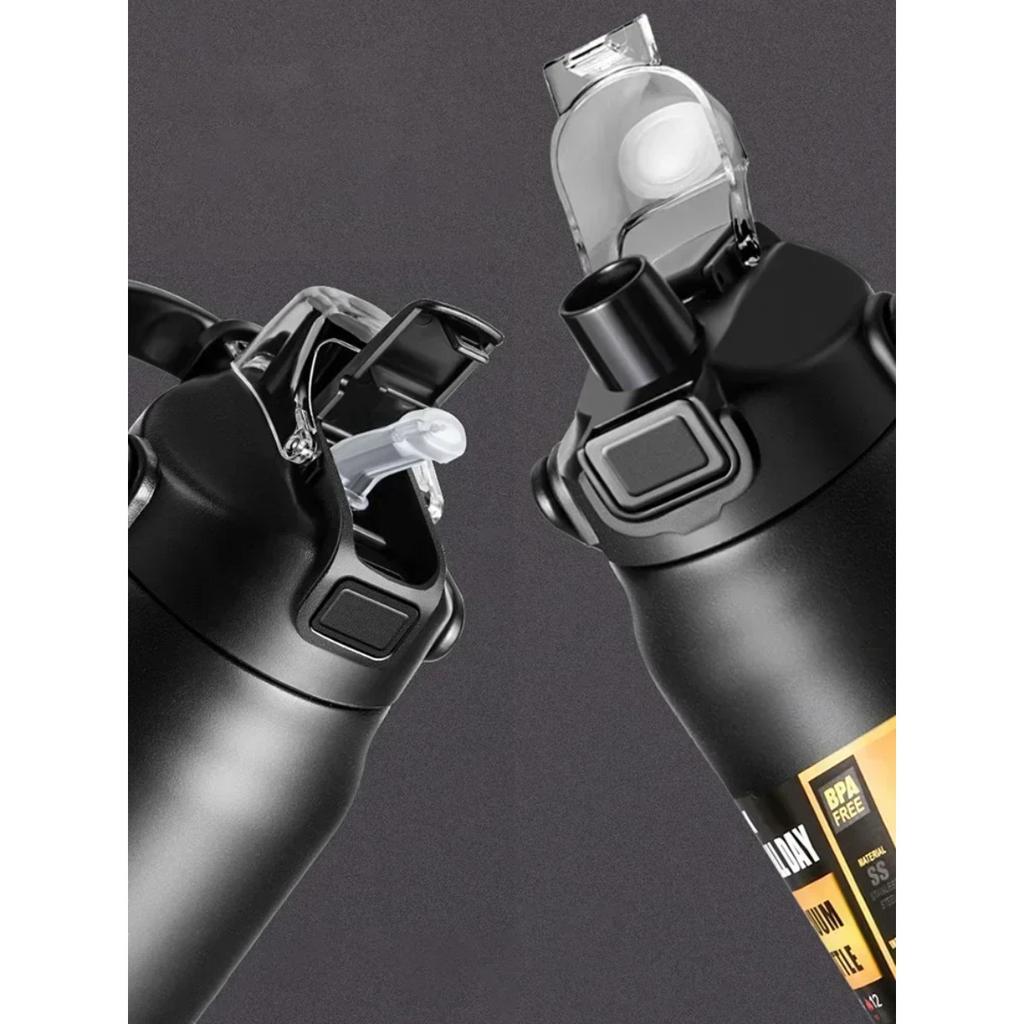 Portable Thermos with Straw 304 Stainless Steel Thermal Mug Tumbler Coffee Cup Steel Thermal Mug Tumbler Hot Water Water Bottle