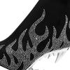 Fashion Kaky's New Water Diamond Flame Pointed Super High Heel Shaped Heel Wolf Teeth Tiger Teeth Women's Short Boots and Women's Boots