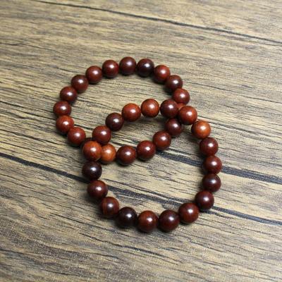 Natural Lightning-Struck Jujube Wood Calming Bracelet - Wooden Buddhist Beads for Men & Women