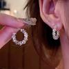 Irregular Twisted Wave Metal C-Shape Earrings for Women Fashion Elegant Geometric Semicircular Earring Luxury Party Jewelry Gift