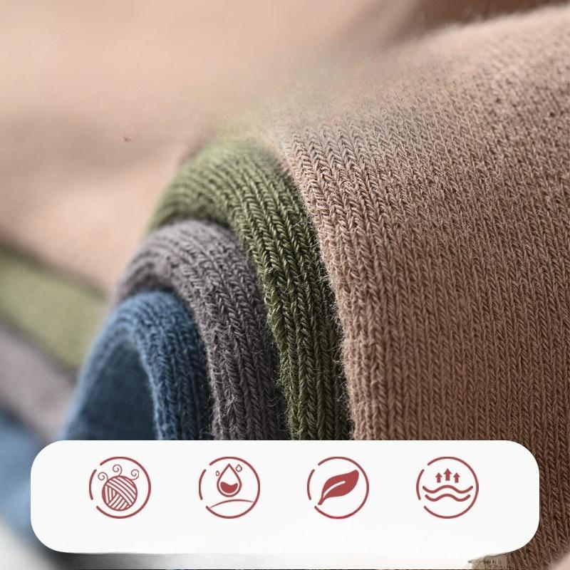 Herbst- und Winterwollsocken, Herrensocken, Verdickte warme Mid-Calf-Socken, Fleece-Langschaftsocken, Einfarbige dicke Socken aus Nordostchina
