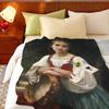 Artist W-William A-Adolphe B-Bouguereau Throw Flannel Throw Blanket, Lightweight Cozy, Durable Washable cute Cool