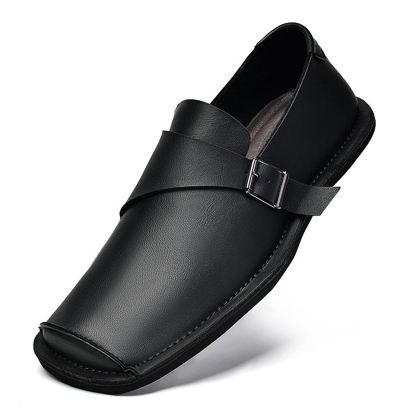 Men's Genuine Leather Retro Slip-On Driving Shoes