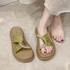 Fashion Shoes Woman 2025 Slippers For Swimming Pool String Bead Pantofle Platform Beach Summer New Slides House Slippers Platform Beach