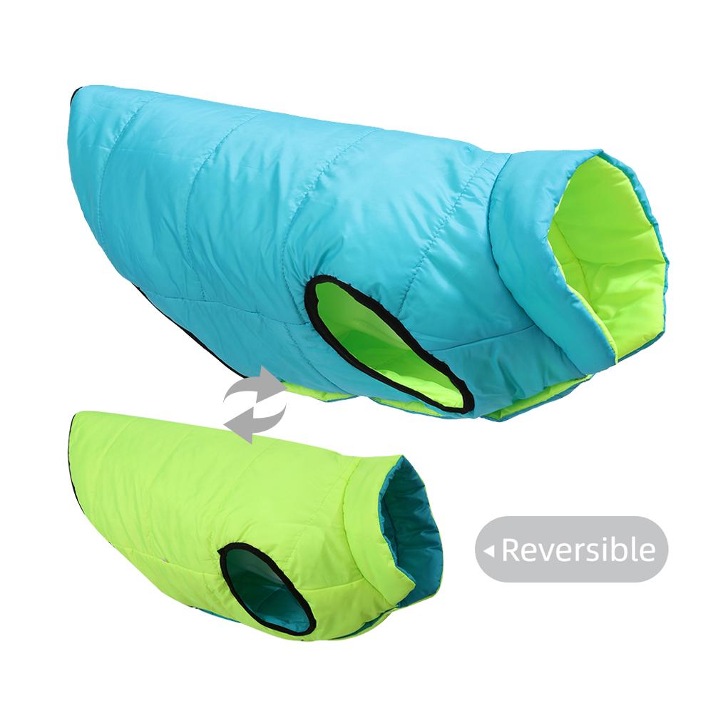 

Reversible Big Dog Jacket Winter Warm Clothes For Medium Large Dogs Waterproof Windproof Pet Vest Coat Golden Retriever Outfits 2XL синий