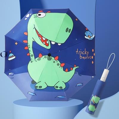 Automatischer Regenschirm Dinosaurier Regenschirm Sonnenschutz und Windkante Reflexstreifen Design Reise Taschenschirm