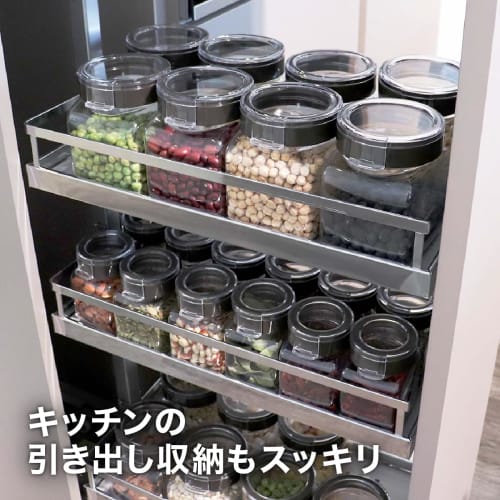 [.co.jp Exclusive] [Official] Takeya Freshlock Storage Containers, Set of 4, Square, 300ml, with Spoon, Airtight, Refrigerator-Safe, Perfect for Prote