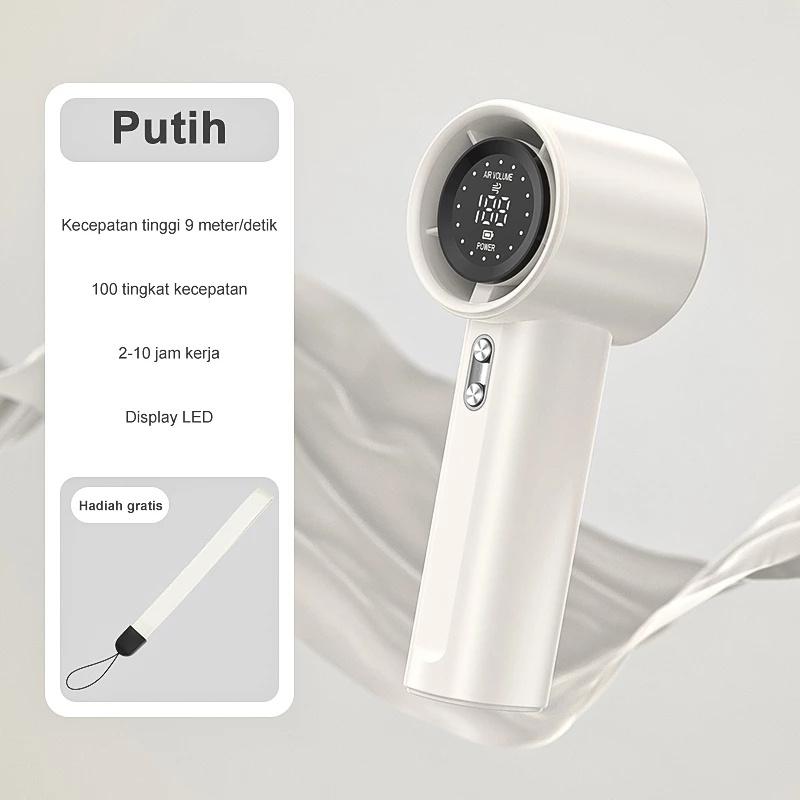 

Мини-вентилятор перезаряжаемый сильный ветер 100 скоростей ветра электрический вентилятор цифровой дисплей регулируемый турбо портативный ручной для улицы белый