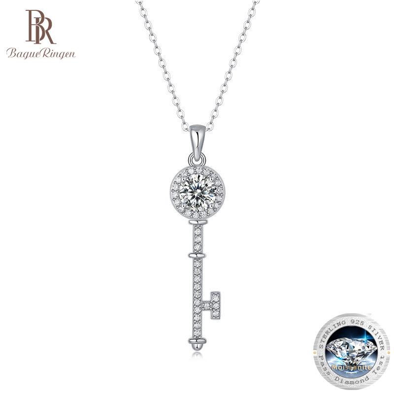 

Bague Ringen S925 Серебро с инкрустацией 1 карат Муассанит Сердце Дверь Серия Подвеска Новая популярная цепочка на ключицу