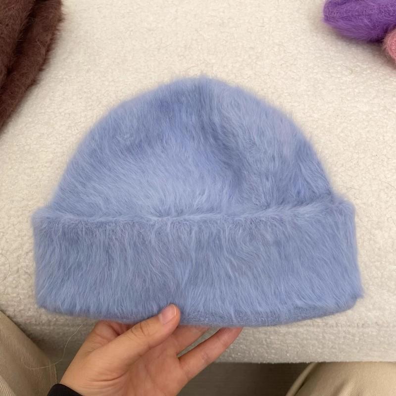 

15 цветов, мягкие шапки из меха кролика, зимняя шапка для женщин, роскошная пушистая вязаная шапка-чепчик для женщин, осенне-зимняя теплая шапка-чепчик 54-58cm