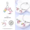 Suitable For 3Mm Authentic Bracelets Genuine Copper Color Pink Ballet Skirt Shoes Romantic Paris Decorative Charms Bead Elements Jewelry Creation