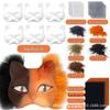 Kit Maschera Facciale Fai-da-te Gatto: Maschera Bianca, Tessuto in Ecopelliccia, Pennello e Rete