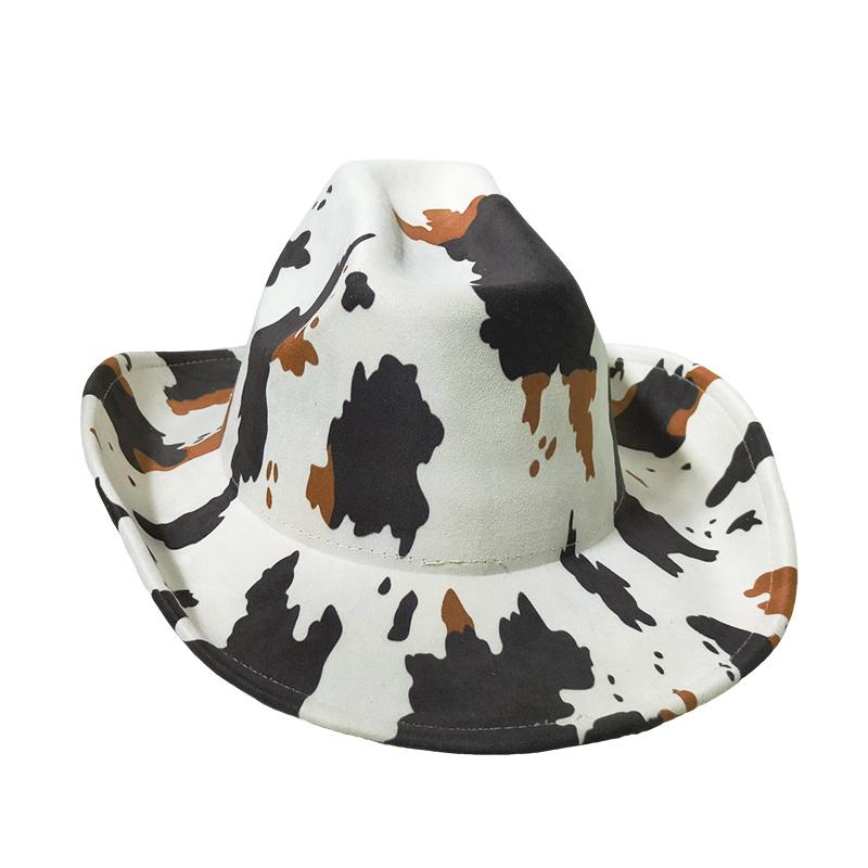 

Pink Milk Cow Hat chain Cowboy Hat Winter vegan suede cowboy Hat Jazz hat Cowgirl fashion Felt Fedora Hat Panama sombrero hombre 56-58