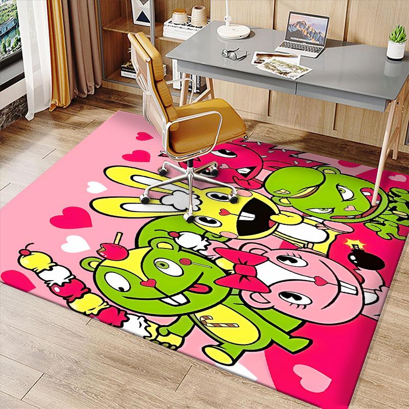 Happy Tree Friends3 Printed Absorbent Washable Carpet, Non-Slip Bathroom Mats, Kitchen Rugs, Yoga Mat,Living Room Entrance, Camping Picnic Rugs