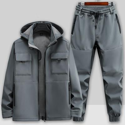 Autumn and Winter Models Plus Velvet Jackets Overalls Suits for Men and Women Thickened Windproof, Waterproof, Cold and Warm Tooling