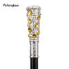 White Yellow Artificial Diamond Walking Cane Fashion Decorative Walking Stick Gentleman Elegant Cosplay Cane Knob Crosier 93cm
