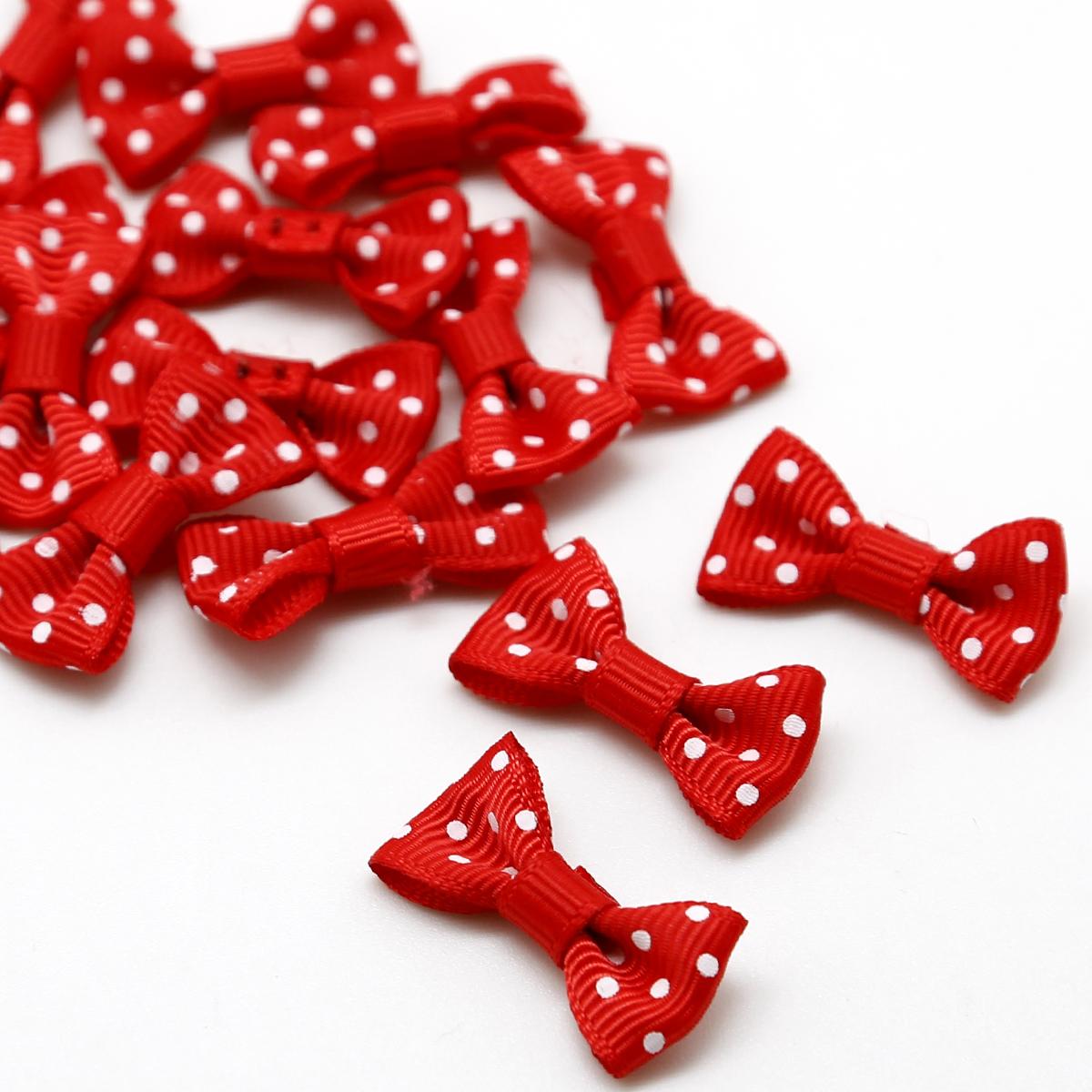 

25/50 шт., атласная лента в горошек, разноцветная атласная лента в горошек, бант для шитья, свадебное украшение галстука-бабочки 3x1.5cm 25pcs красный
