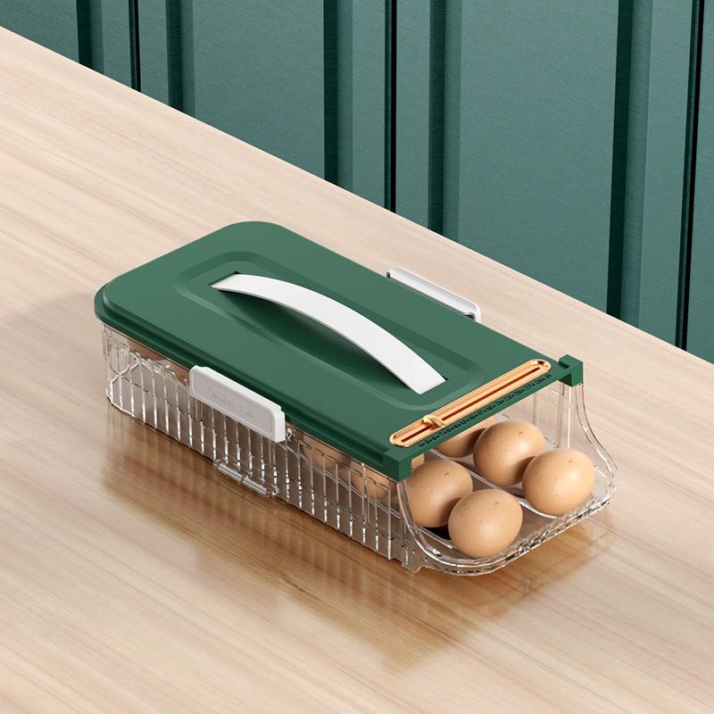 Automatic Scrolling Egg Storage Box Portable Durable Egg Holder Stackable Refrigerator Eggs Organizer Space Saver Container