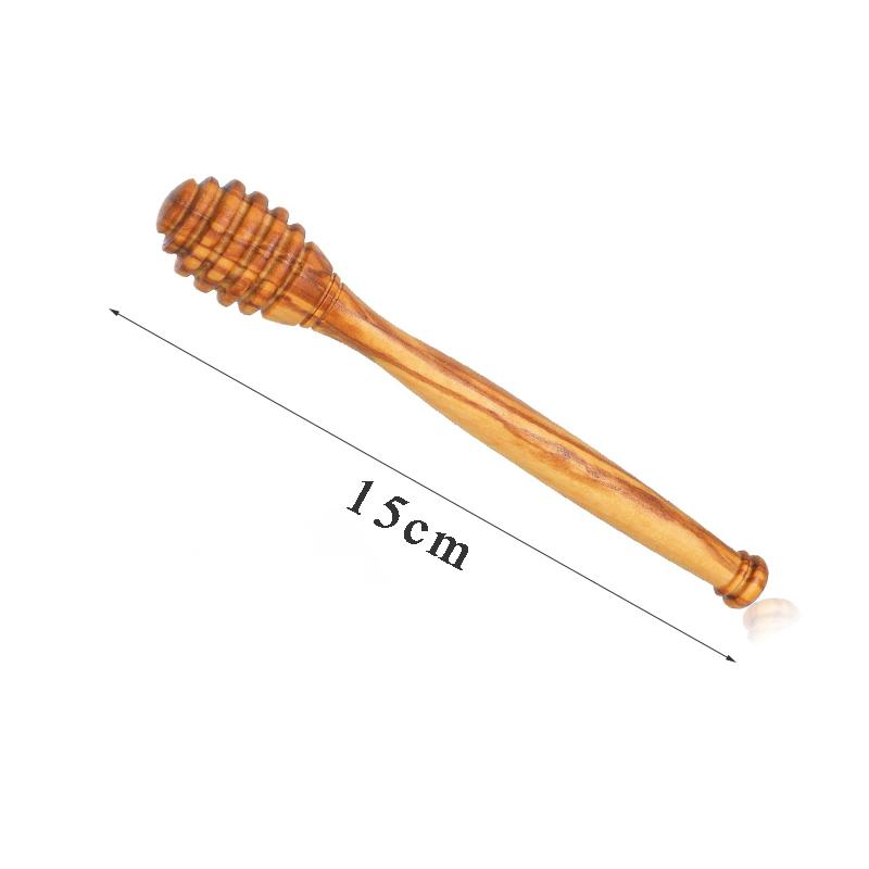 Natural Olive Wood Honey Dippers Wooden Honey Stirring Wand Multipurpose Honey Jam Syrup Scoop for Home Kitchen Breakfast Table