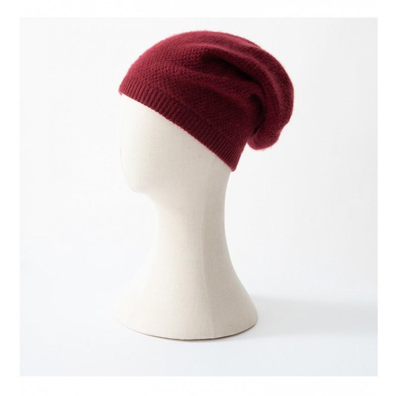 Unisex Czapka Zimowa z Kaszmiru Ciepła Jednokolorowa Modna Minimalistyczna
