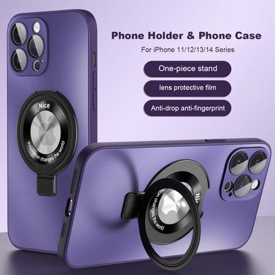 Magnetic Stand Case For Iphone 14 13 12 11 Pro Max With Ring Holder Shell For Magnetic Wireless Charger Cover