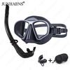 JUNHAINS Free Diving Mask Low-Capacity Aluminum Alloy Glasses Frame Wet Breathing Tube Snorkel Set For free diving, snorkeling