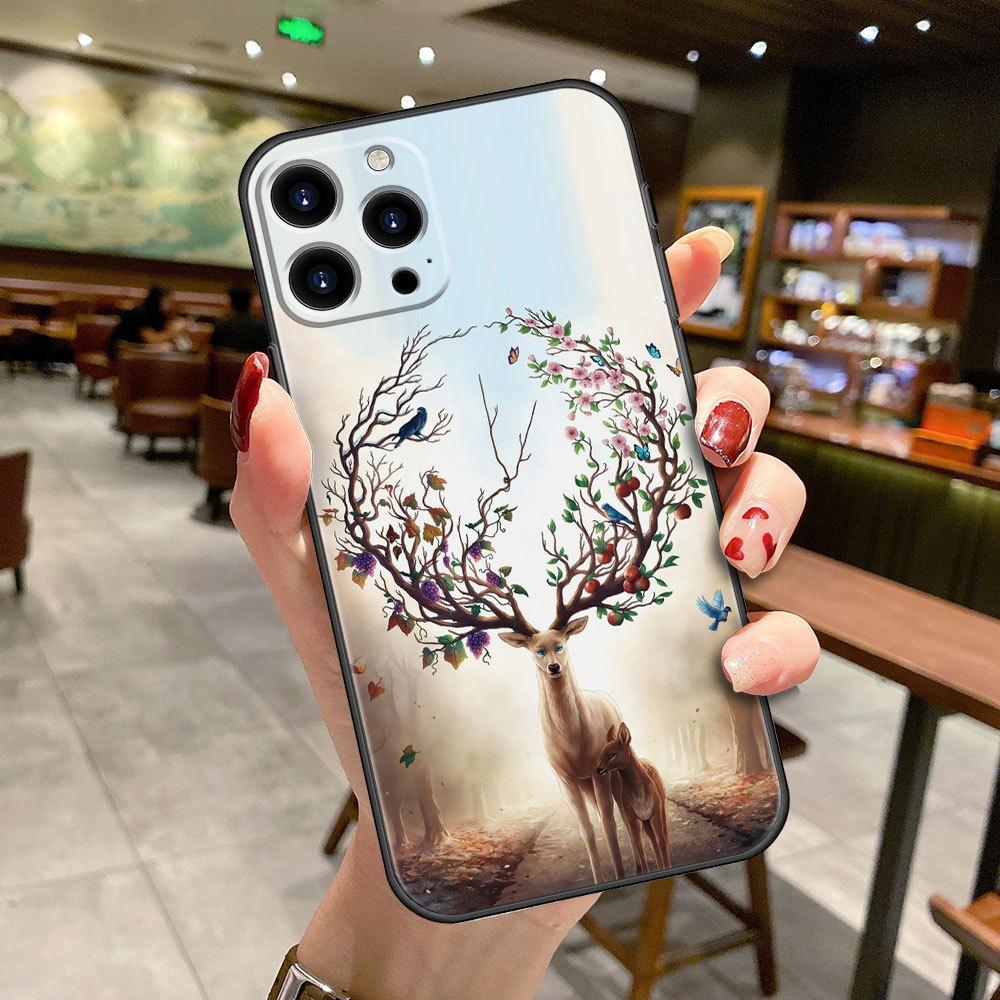 Applicable To IPhone16 Mobile Phone Case New Lion Tiger Elk Cat Animal Case