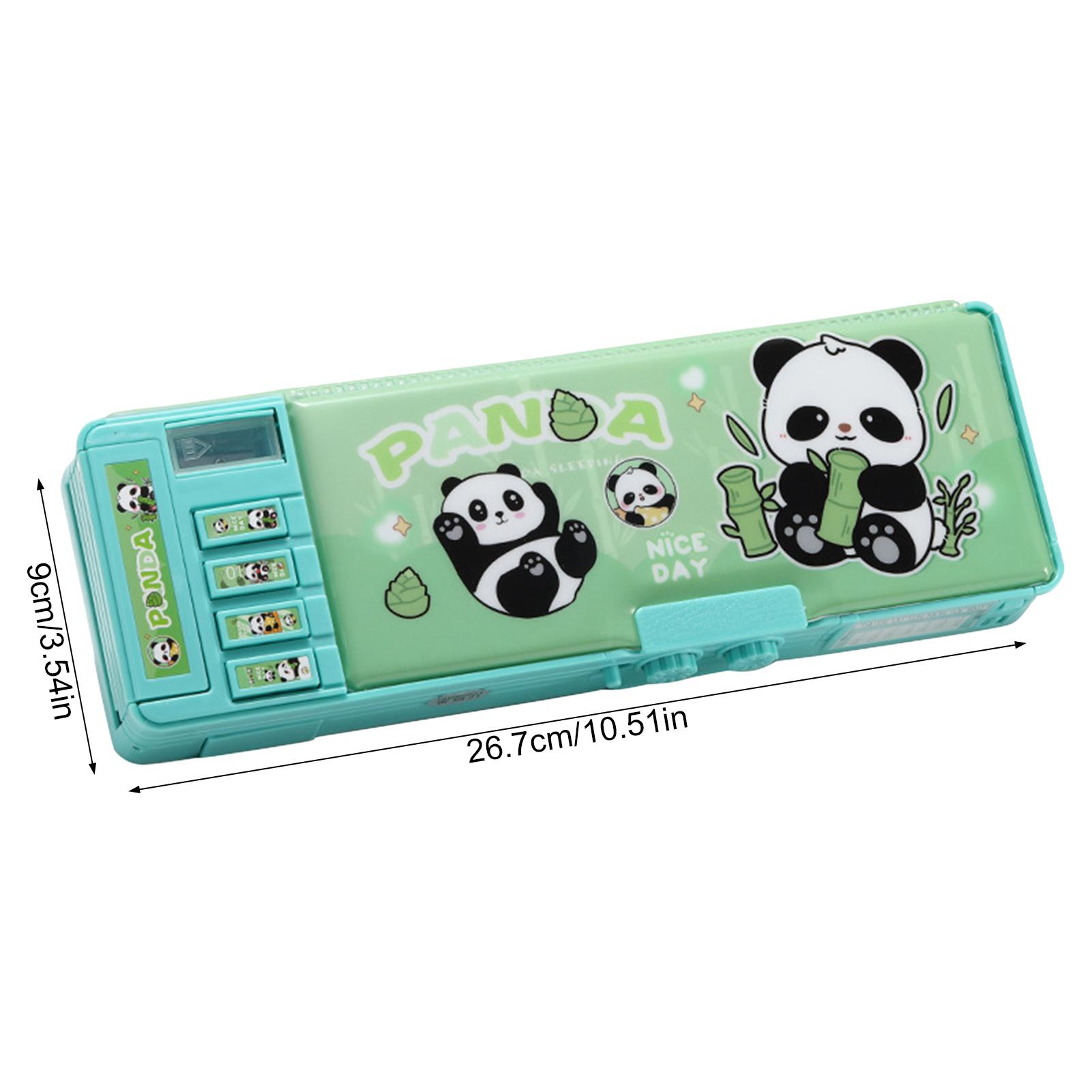 

Пенал-панда с кодовым замком для детей, двухслойный безопасный пенал для канцелярских принадлежностей с кодовым замком, креативная школьная принадлежность