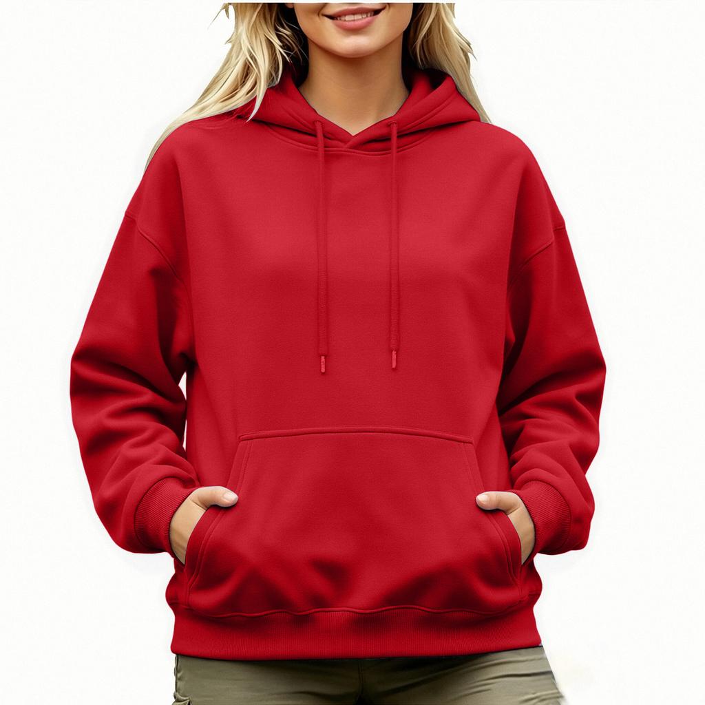 Felpa con cappuccio oversize da donna a spalle scese, manica lunga, per l'autunno