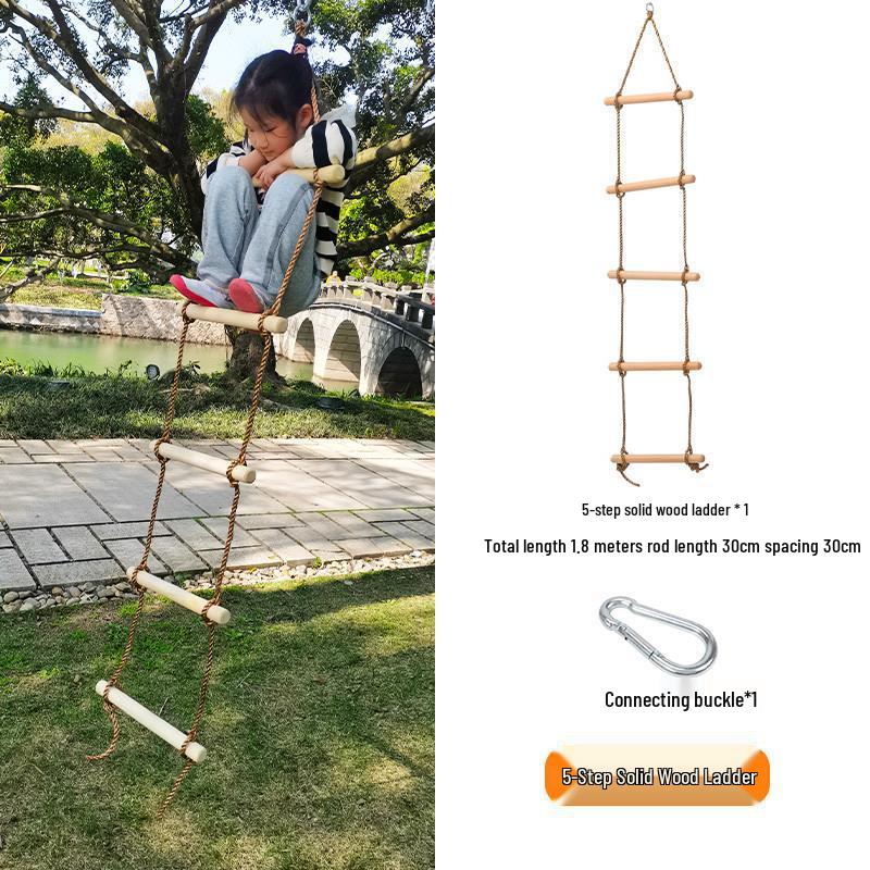 Outdoor Kids' Rope Ladder Swing for Sensory Integration and Climbing Activities