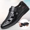 Casual Leather Sandals Breathable Men Summer Fashion Soft Non-slip Wearable Work Hollow Out Comfortable Male Classic Black Brown
