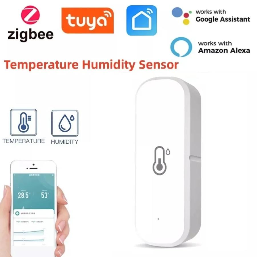 Tuya Zigbee Smart Temperature Humidity Sensor Real-Time Remote Mornitoring Hygrometer Smart Home Automation Works With Gateway