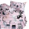 Color Abstract Cat Bedding Three-Piece Quilt Cover