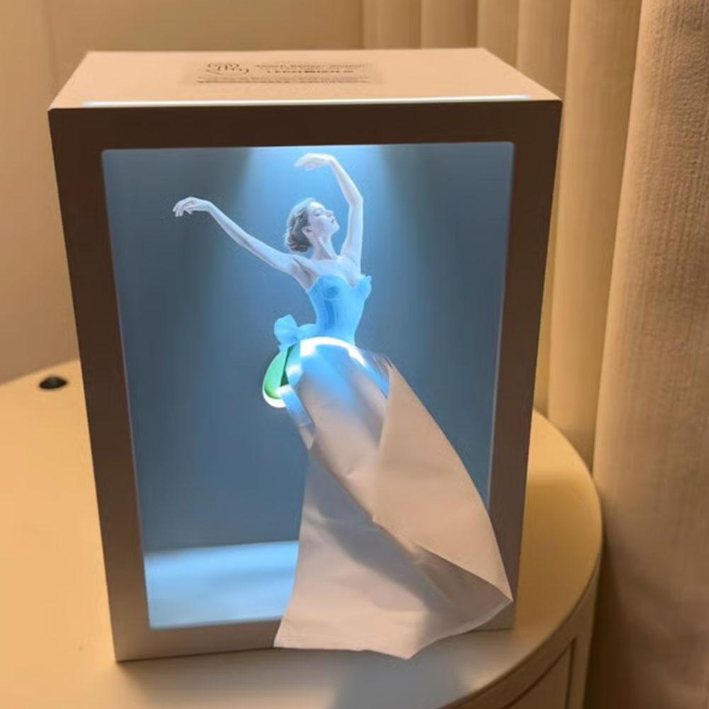 Ballettmädchen Langer Rock Taschentuchbox Mit Licht Kreative Taschentuchbox Abdeckung Lustige Taschentuchabdeckung Hülle Papierspender Für Zuhause Büro