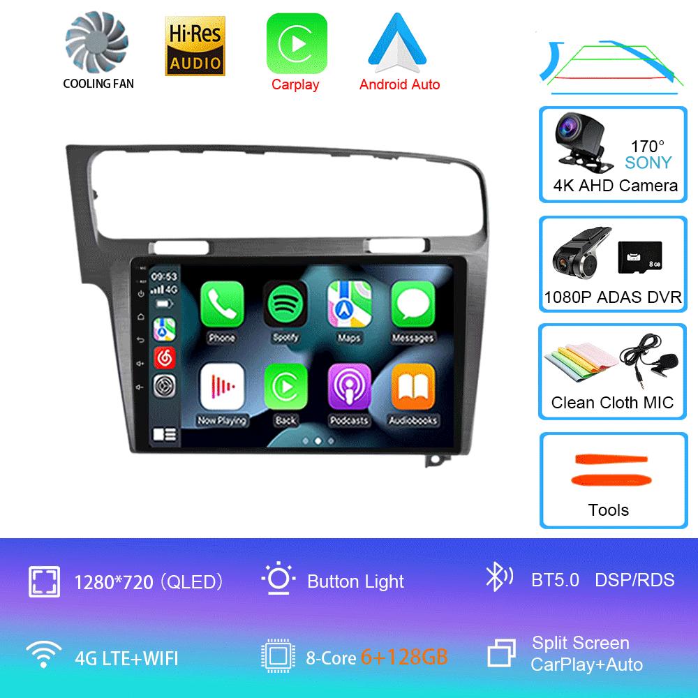 Android 14 For Volkswagen Golf 7 2013-2020 MK7 Car Radio Multimedia Video Player Navigation GPS 5G WIFI Carplay Auto 360 Camera