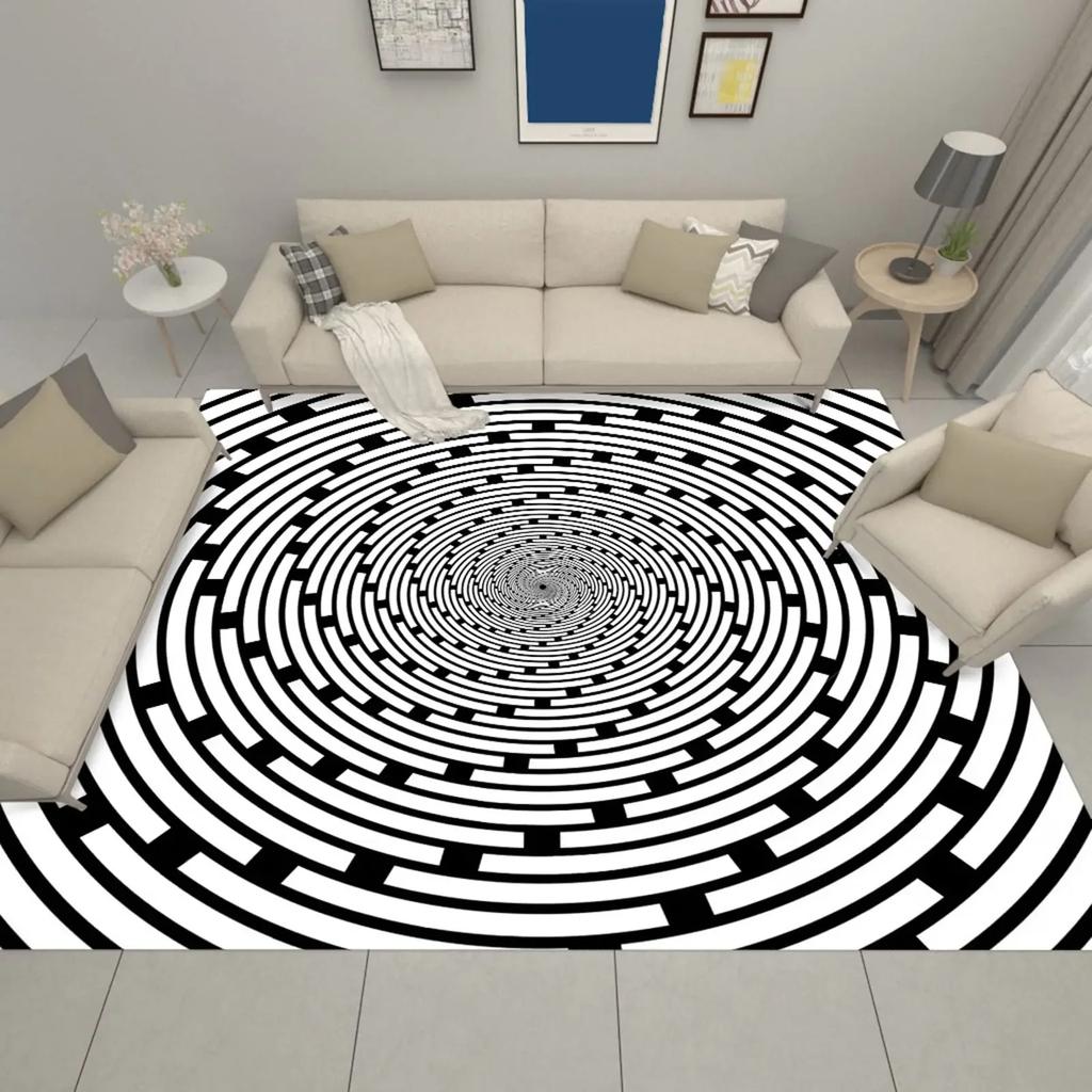 3D Vortex Illusion Carpet for Bathroom Living Room Sofa Table Decor Rugs Hallway Balcony Floor Mat Anti-slip Entrance Door Mat