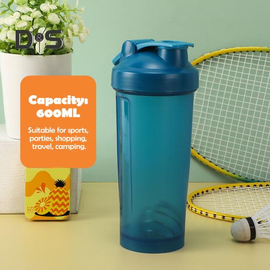 Protein Shaker with Blender Ball 600ml Portable Wide Mouth Shaker Cup for Easy Mixing Whey Protein Shaker Bottle for Shakes Supplements