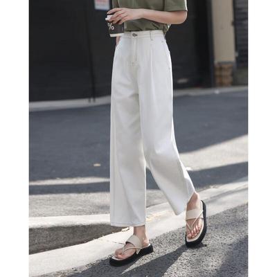 Demana Women's Elegant White Tapered Cropped Pants