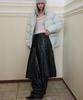 Obeodyupeulleeo Leather Layered Wrap Skirt_Coated Black