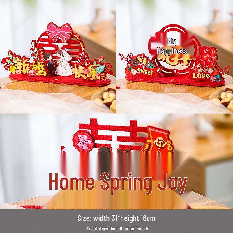 Double Happiness 3D Honeycomb Ball Ornament Set for Wedding & Engagement Decor