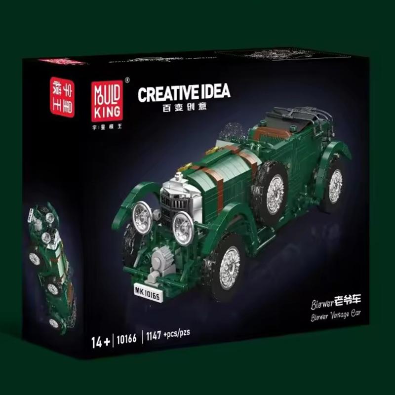 1147 dílků Technická MOC-10166 Zelené Retro Vintage Auto Stavebnice Klasický Blower Sestava Dospělí Děti Vánoční Dárky