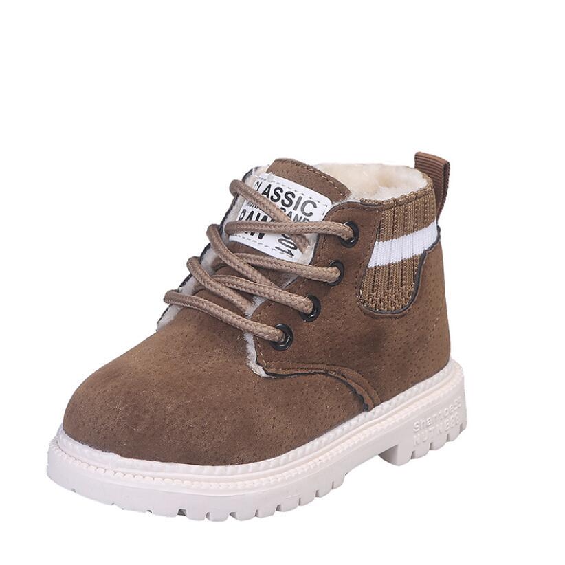 Child Casual Shoes Winter Boots Boys Shoes Leather Soft Antislip Girls Snow Boots 21-30 Sport Running Shoes
