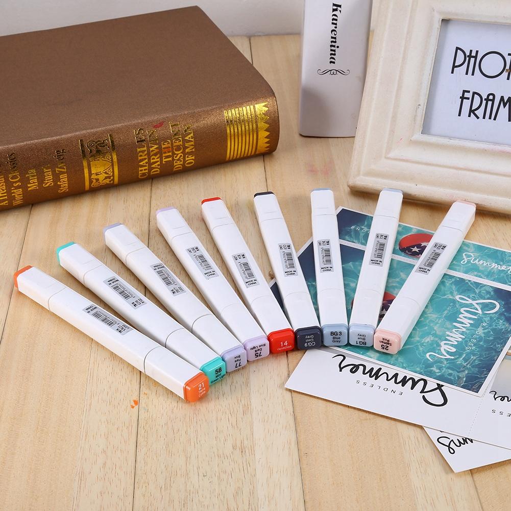 60 Assorted Colors Alcohol Graphic Marker Pen Set Dual Heads Animation Design Drawing Art Pen