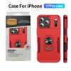 Rugged Car Magnetic Hybrid Protect Case for IPhone 17 Air 16E 15 14 Plus 13 12 Pro Max 360°Rotable Metal Ring Bracket Hard Cover