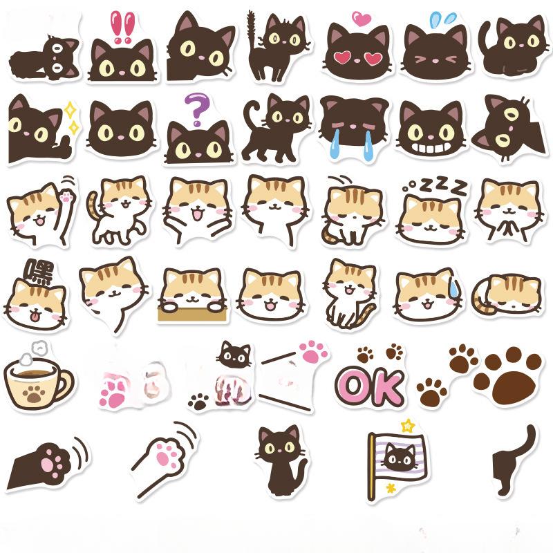 Kawaii Cat-klistremerke Søt jente-klistremerke Kawaii tegneserie prinsesse-pike-klistremerke Nydelig klistremerke for DIY dekorative utklippsbokflaske bagasje