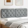 VidaXL Coussin de tête de lit gris clair 160 cm tissu 4019226