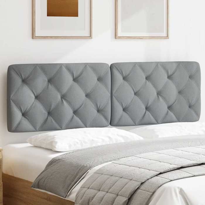 VidaXL Coussin de tête de lit gris clair 160 cm tissu 4019226