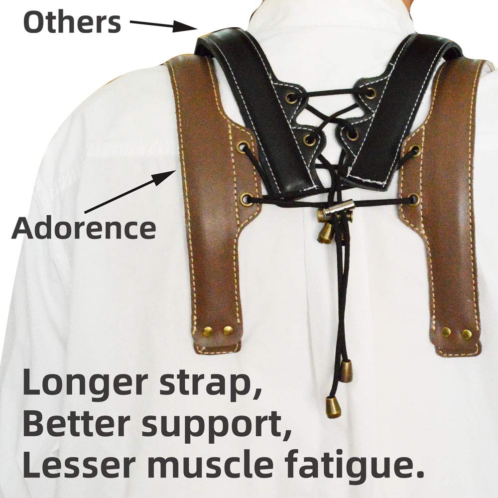 Saxophone Strap Saxophone Shoulder Strap Leather Saxophone Shoulder Decompression Comfortable Musical Instrument Shoulder Strap Handmade Soft Handmade